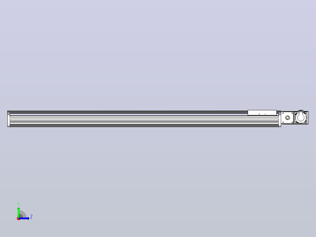 皮带直线轴半封闭可选导轨TPA-HNB-202D-140-L1550-MR-Y-P75-N3左视图