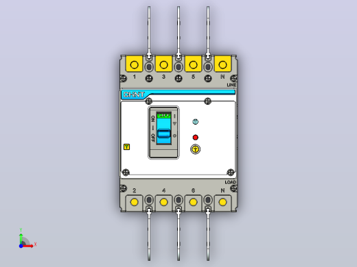 NXMLE-160S 4P剩余电流动作断路器三维模型202209前视缩略图