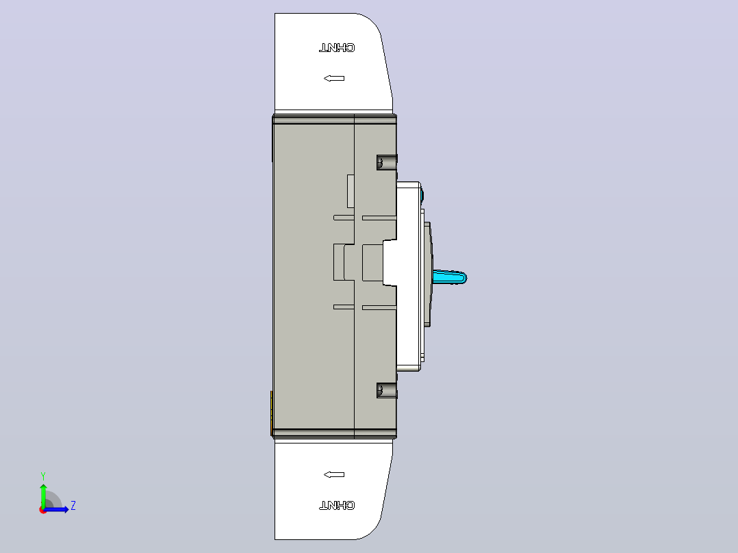 NXMLE-160S 4P剩余电流动作断路器三维模型202209左视图
