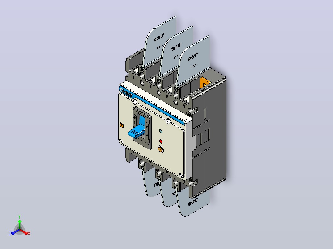 NXMLE-160S 4P剩余电流动作断路器三维模型202209正等轴测图