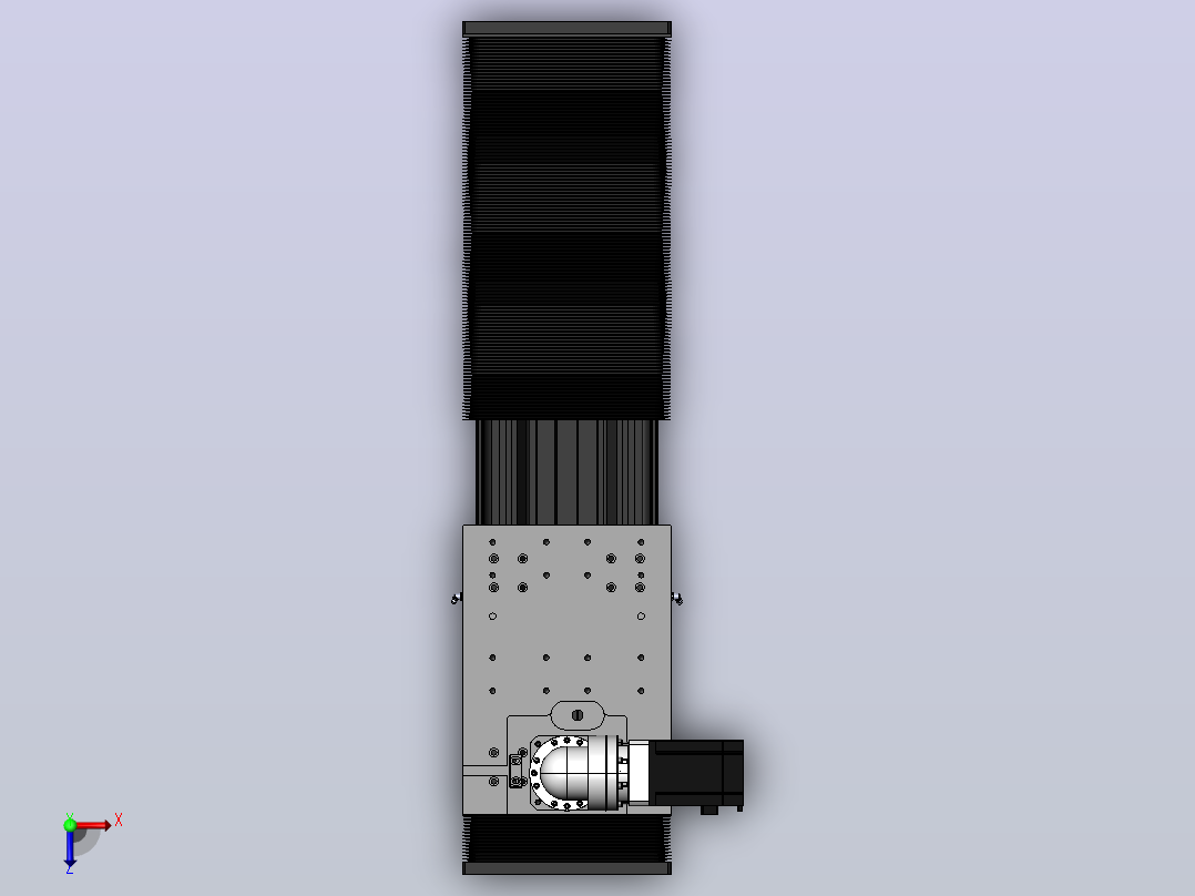 DMG220-LCR齿轮齿条模组直线滑台（电机左折）[DMG220-L20S500-DT750-A2D-LCR-P7]俯视图