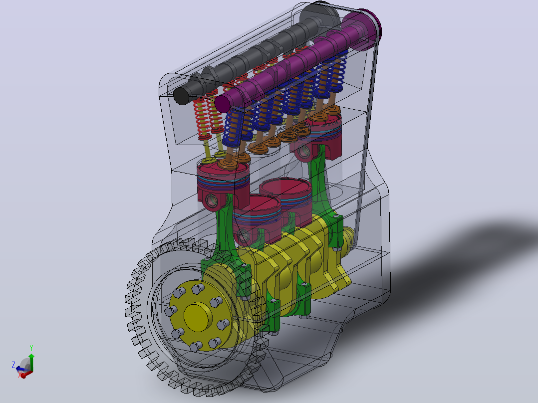 三菱蓝瑟engine，发动机主视图