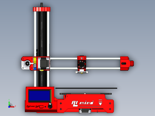 打印机模型3d-printer-cantilever-type-inspired-from-prusa-1 25 STP前视缩略图