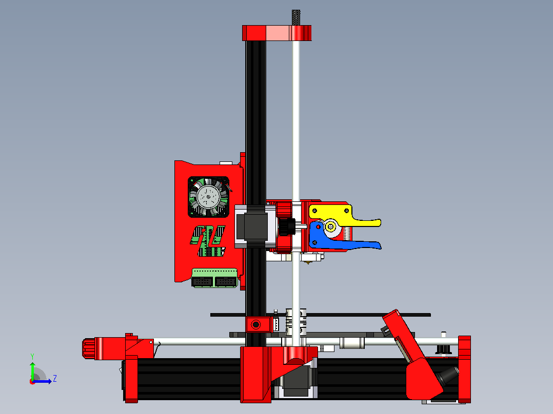 打印机模型3d-printer-cantilever-type-inspired-from-prusa-1 25 STP左视图