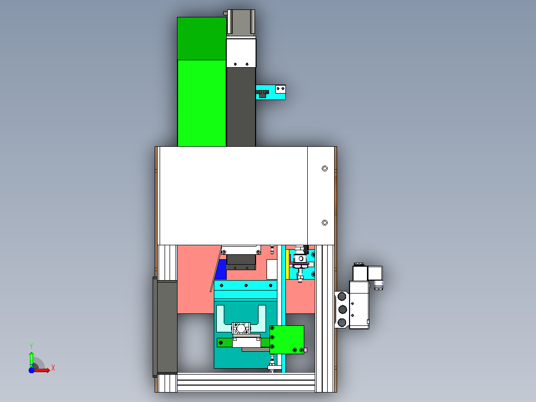 一款半自动刻印机3D图纸前视图