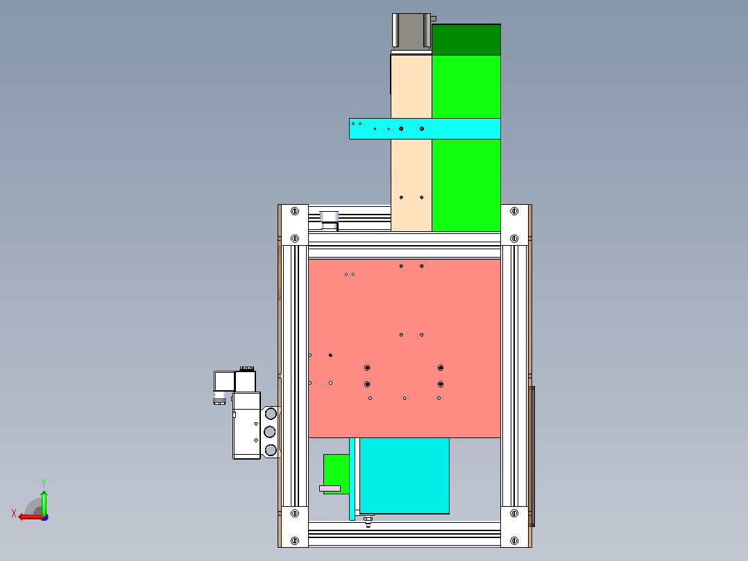 一款半自动刻印机3D图纸后视图
