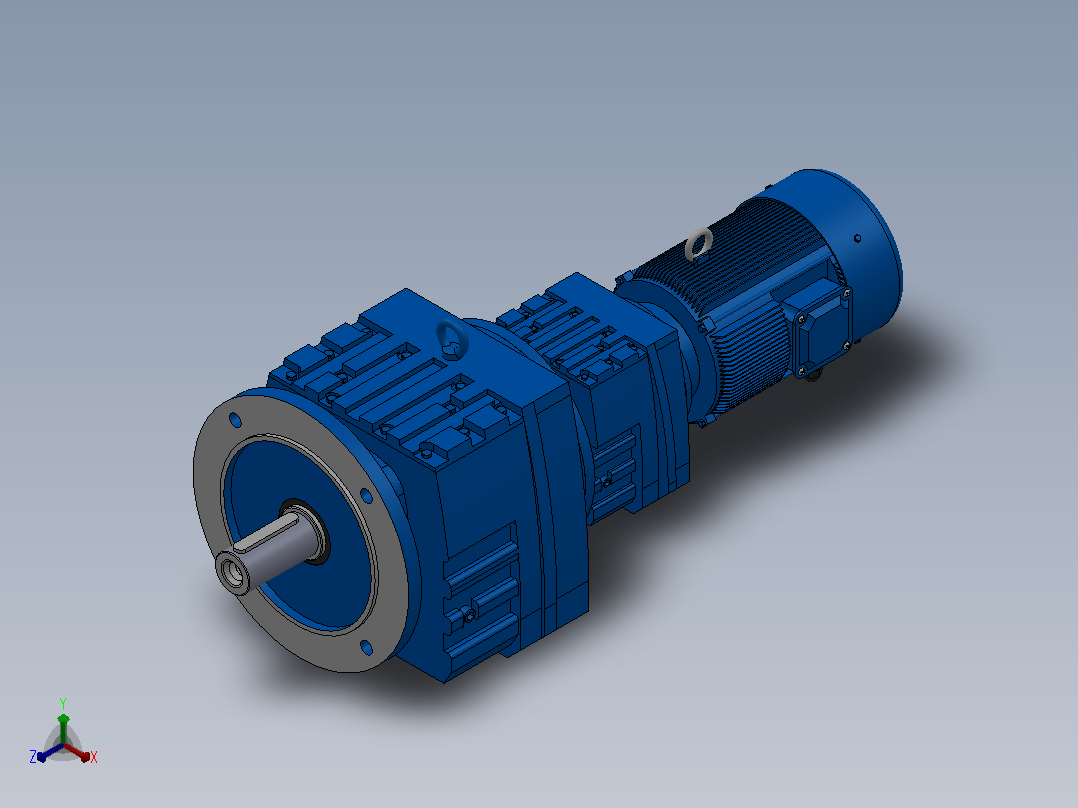 RF77R37法兰轴伸式组合型斜齿轮减速机RF77R37-Y0.25-4P-71-M1-0°-Φ250主视图