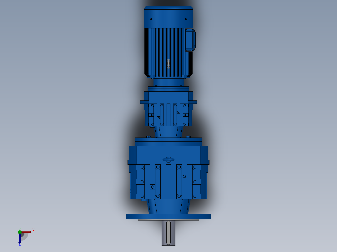 RF77R37法兰轴伸式组合型斜齿轮减速机RF77R37-Y0.25-4P-71-M1-0°-Φ250俯视图