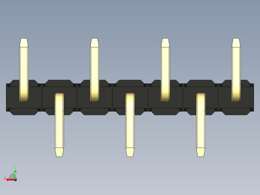 彩色公排针 100mil 2.54mm 系列-DS1022_black_07p_100mil_Type_SMT_R1_rev1.0后视缩略图