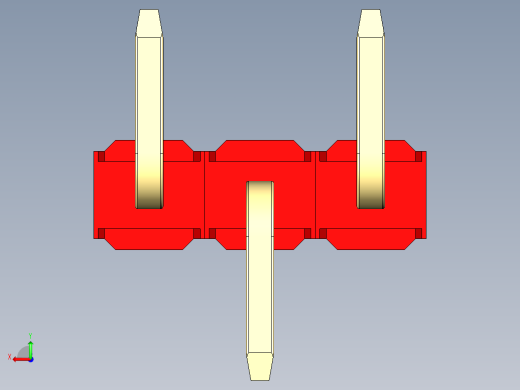 彩色公排针 100mil 2.54mm 系列-DS1022_red_03p_100mil_Type_SMT_R1_rev1.0后视缩略图