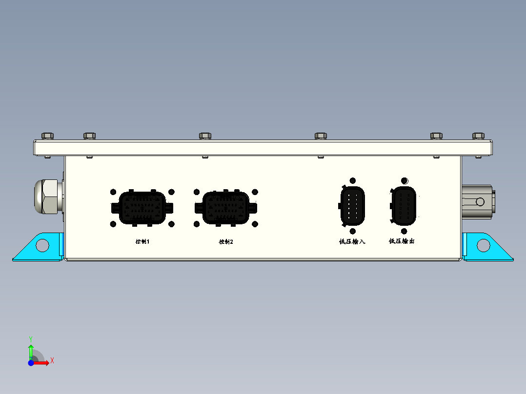 控制连接箱机壳前视图