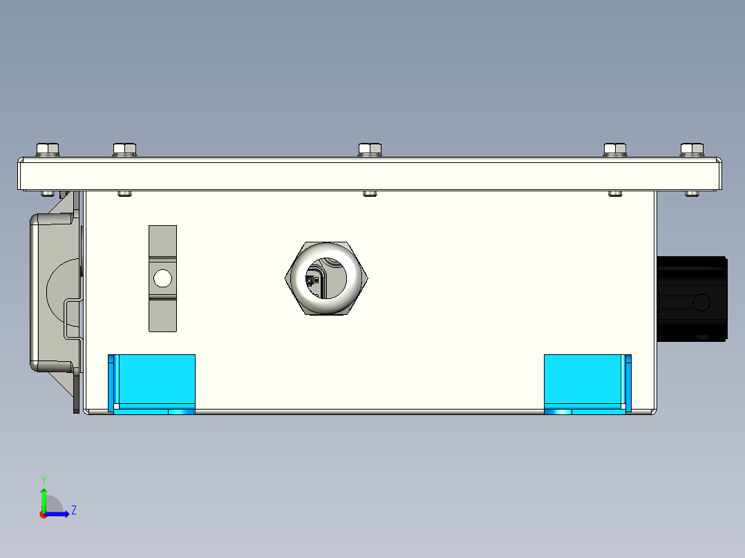 控制连接箱机壳左视图