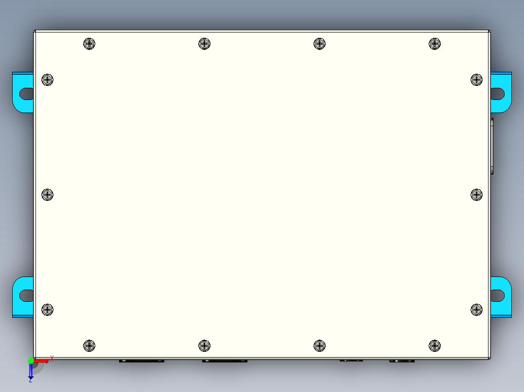 控制连接箱机壳俯视图