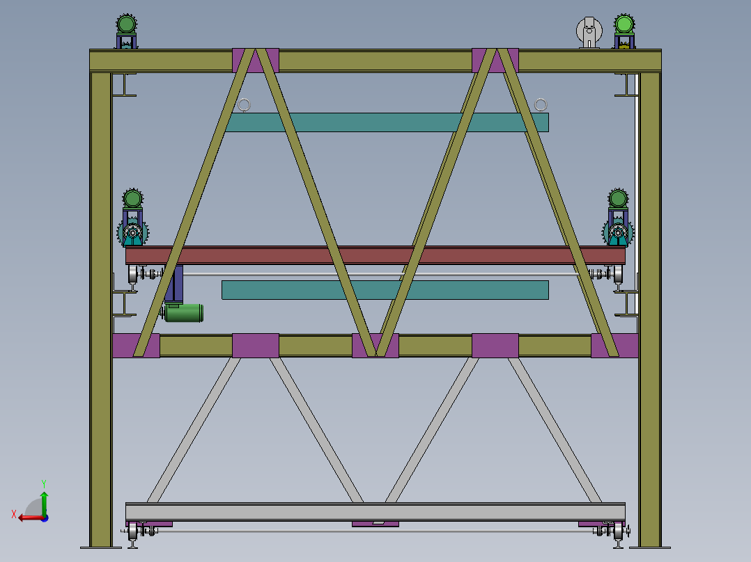三层三列式升降横移式立体车库设计资料含三维二维说明书后视图