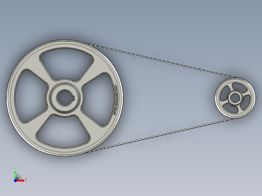 同步带和滑轮--stp三维 3d模型设计图前视缩略图