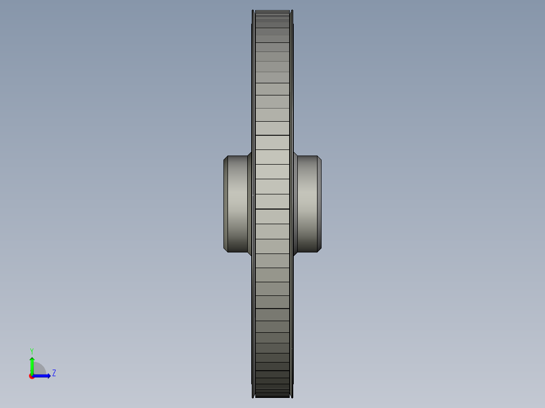同步带和滑轮--stp三维 3d模型设计图左视图