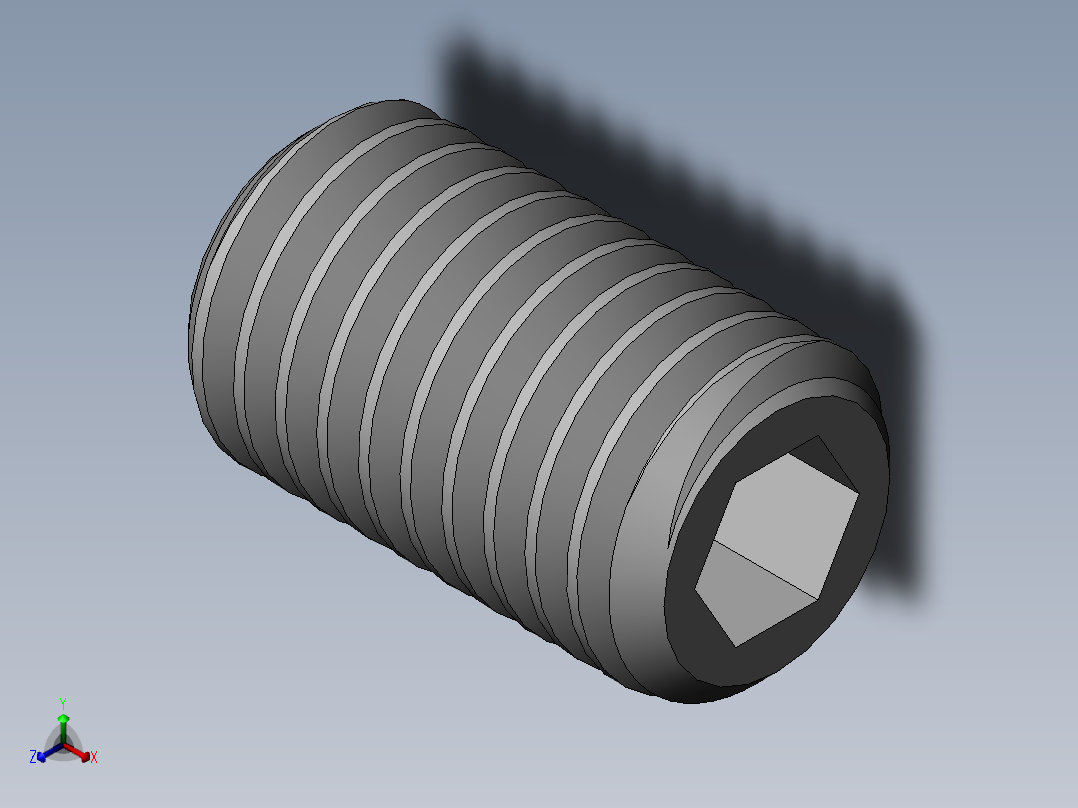 DIN 913-ISO 4026 固定螺钉-M12 L=20.SLDPRT正等轴测图