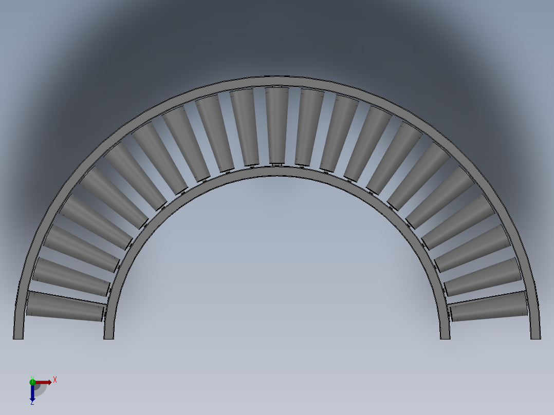圆形滚筒输送机round-roller-conveyor-SW俯视图