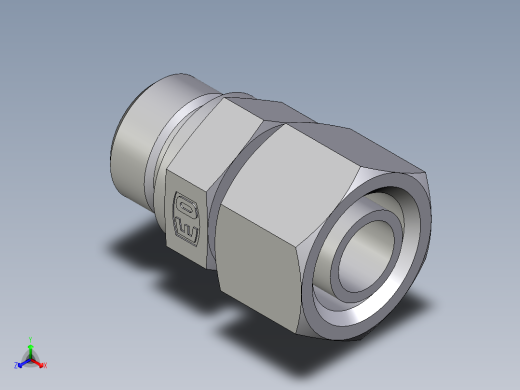 卡套式工业通用硬管接头EO_Standpipe_connector_EVGE20SMEDCF正等轴测缩略图