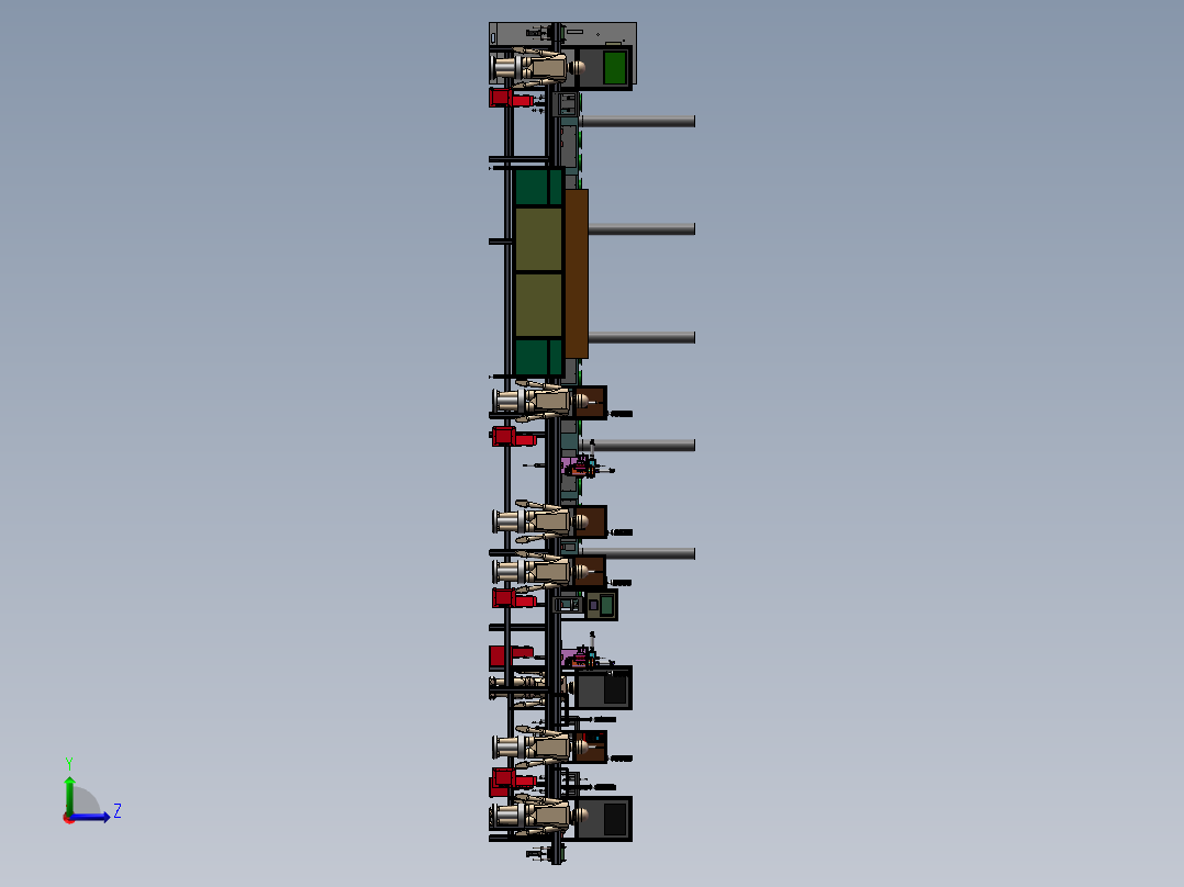 全自动PCB流水作业生产线左视图