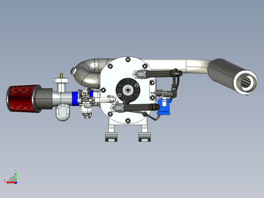 卡丁车绘制了 345cc Wankel 发动机后视缩略图