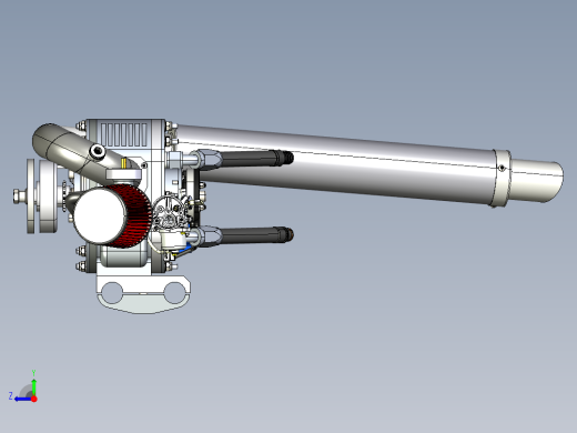 卡丁车绘制了 345cc Wankel 发动机右视缩略图