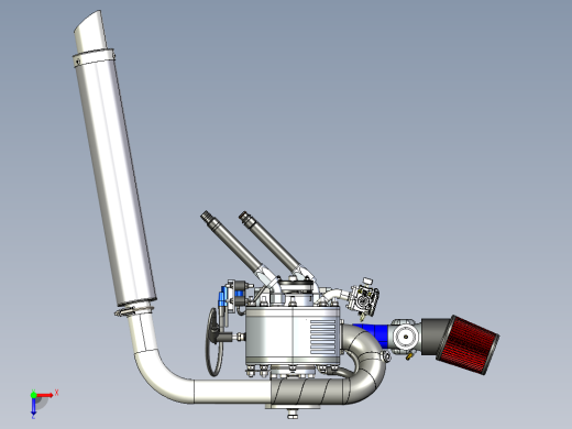 卡丁车绘制了 345cc Wankel 发动机俯视缩略图