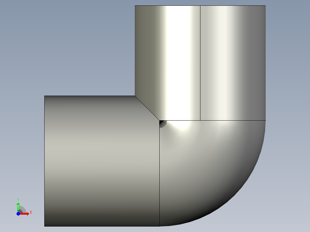 船舶管路系统SeaCor_90Elbow_SxS_37J106005_0.5in前视图