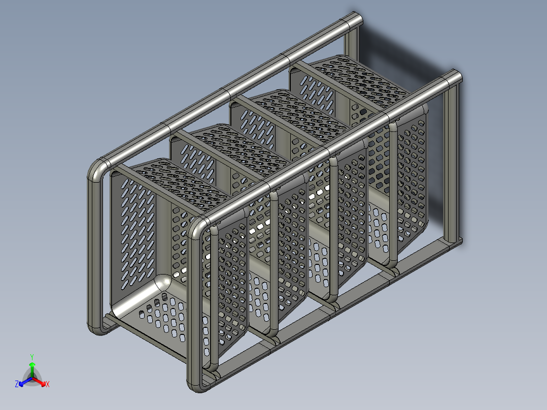 厨房用品货架正等轴测图