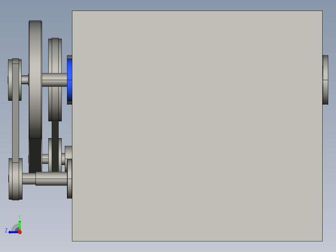 花生脱壳机的设计及运动仿真【三维PROE建模+16张CAD图纸+说明书】右视图