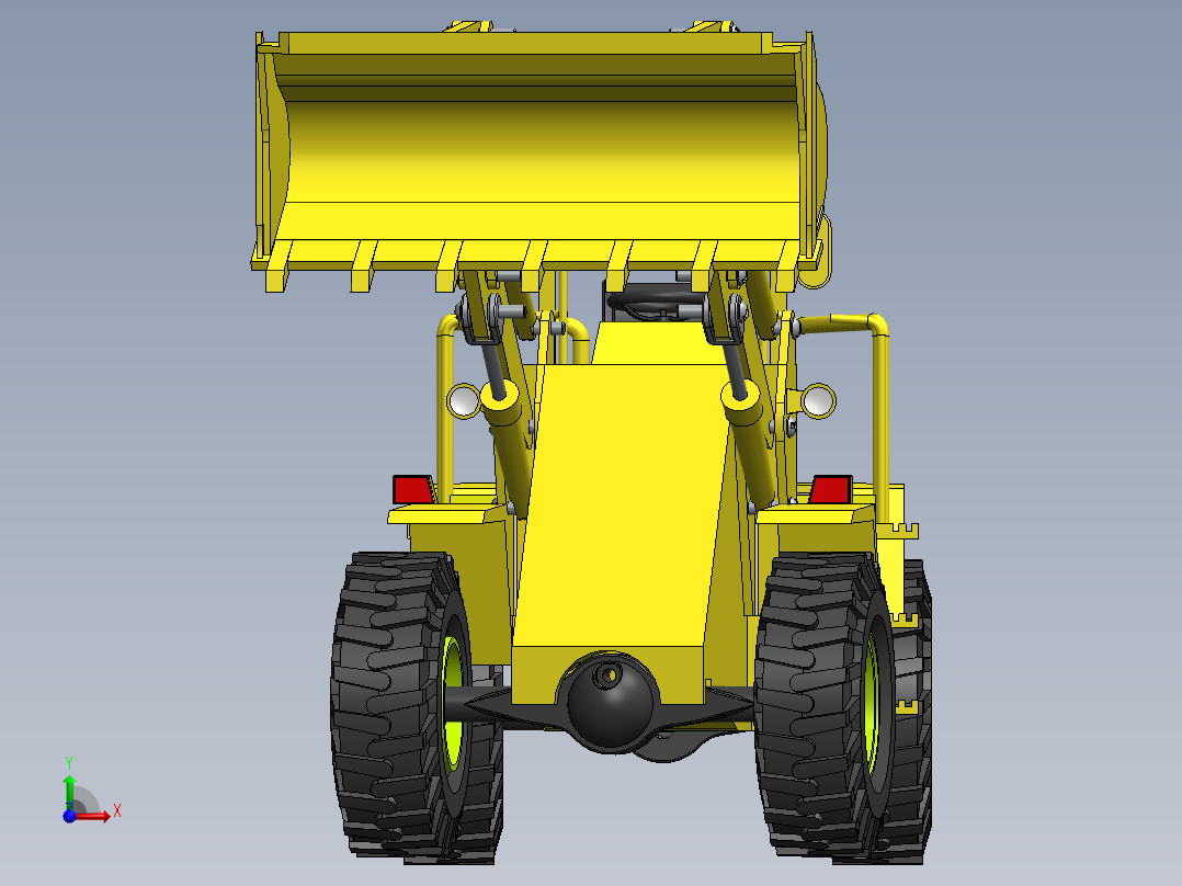 拖拉机装载机反铲前视图