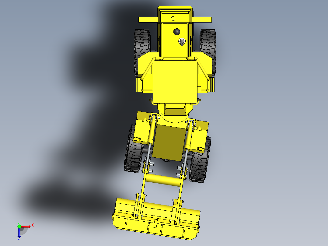 拖拉机装载机反铲俯视图