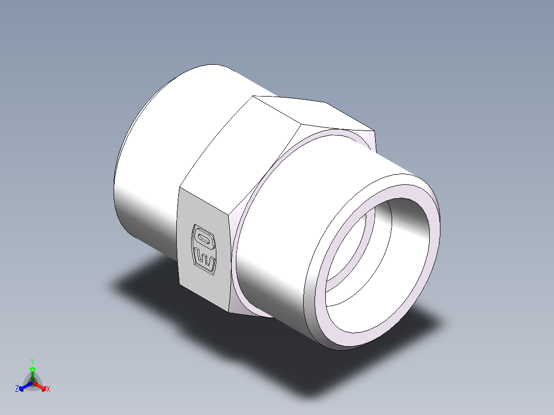 直通接头-G、1D-30正等轴测图