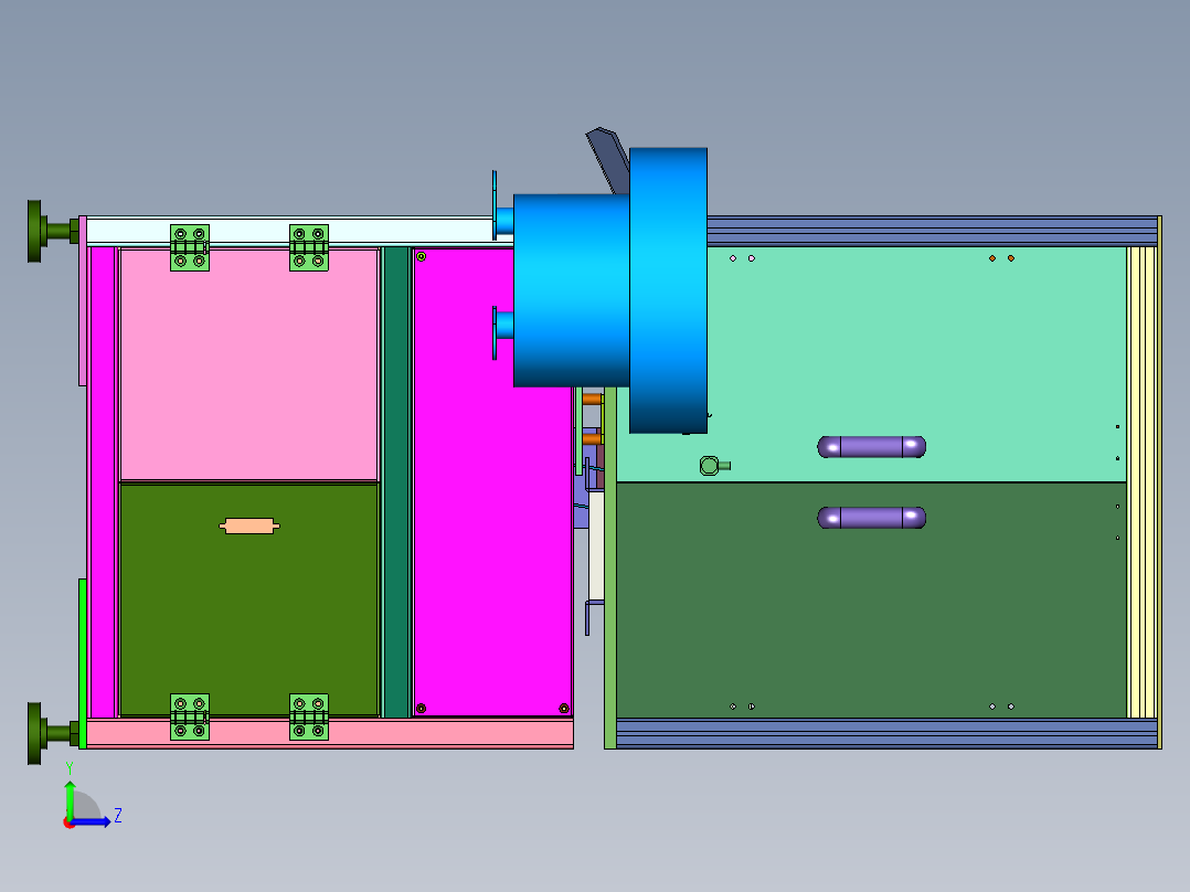 电器开关生产用的自动铆银点装置左视图
