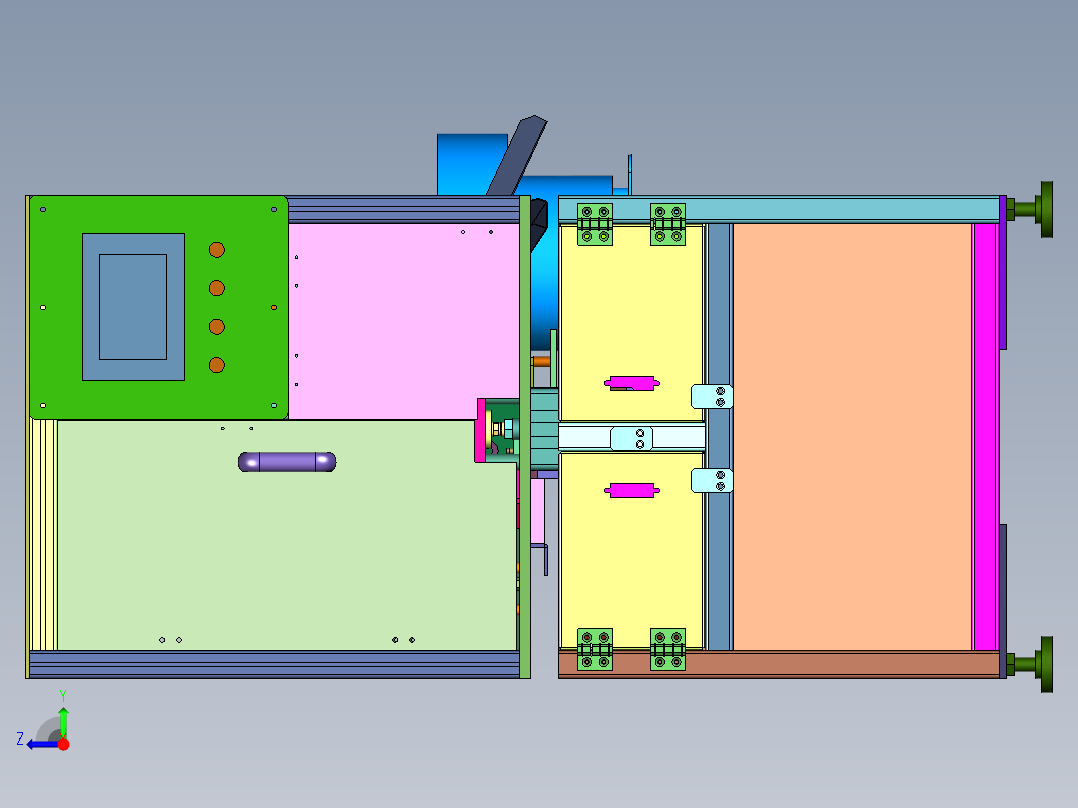电器开关生产用的自动铆银点装置右视图