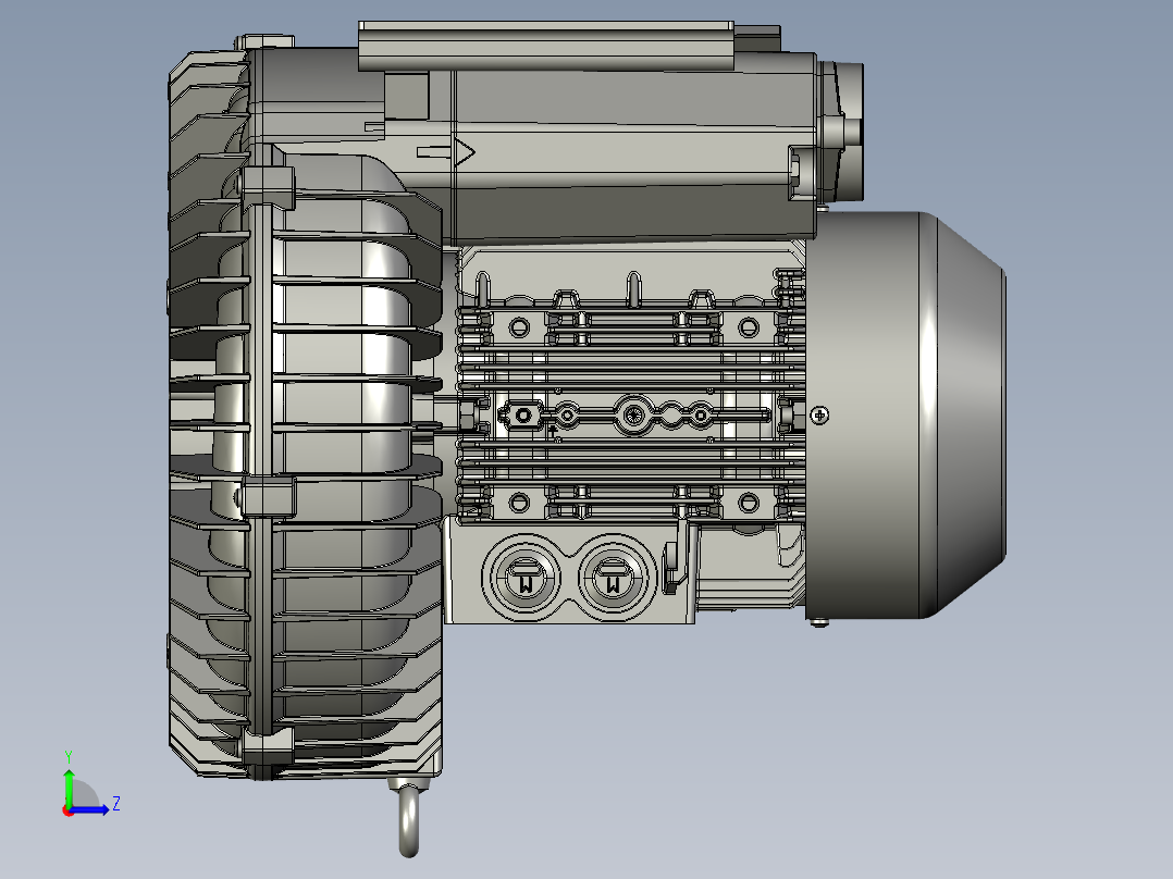 3KW漩涡风机左视图