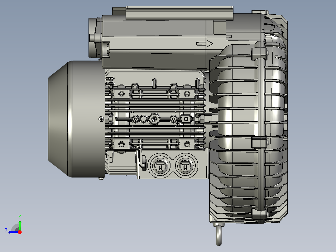 3KW漩涡风机右视图
