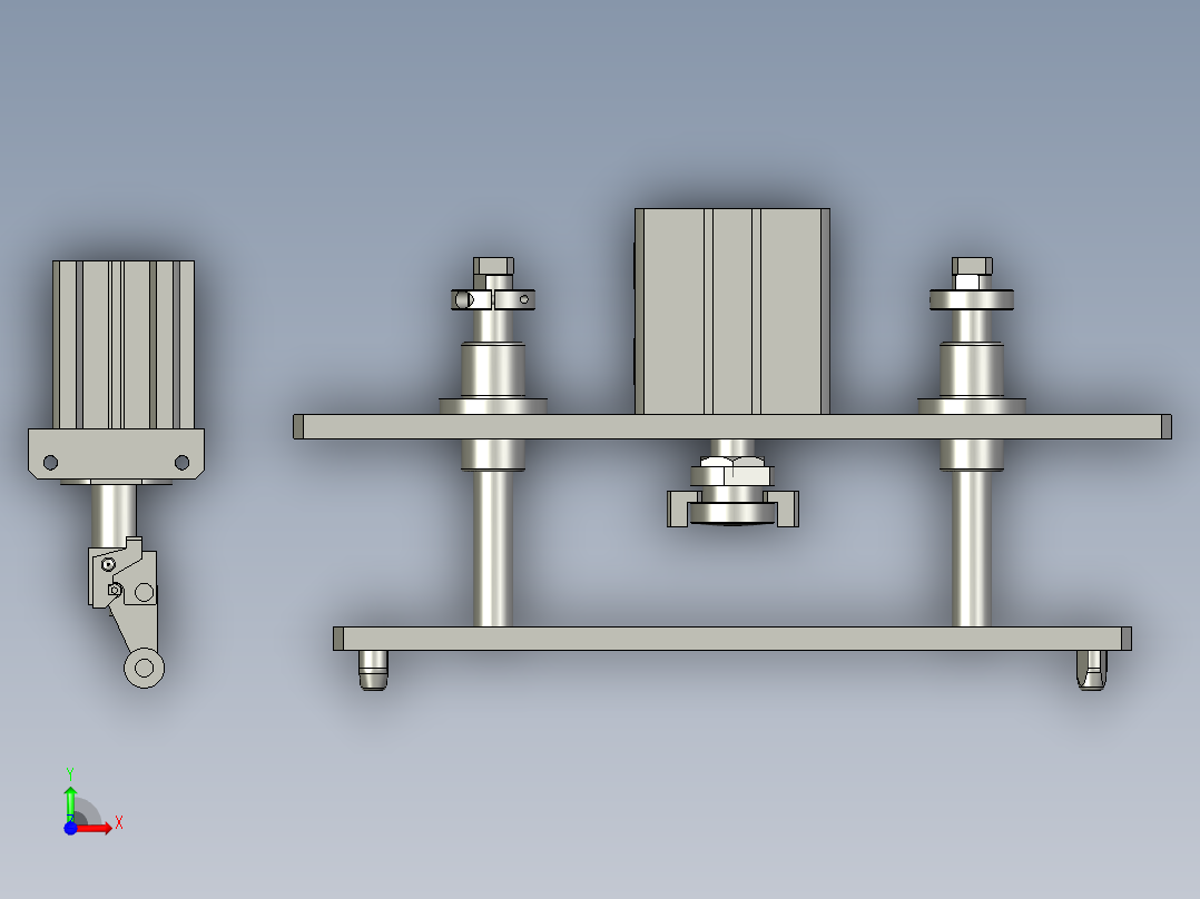 流水线阻挡顶升前视图