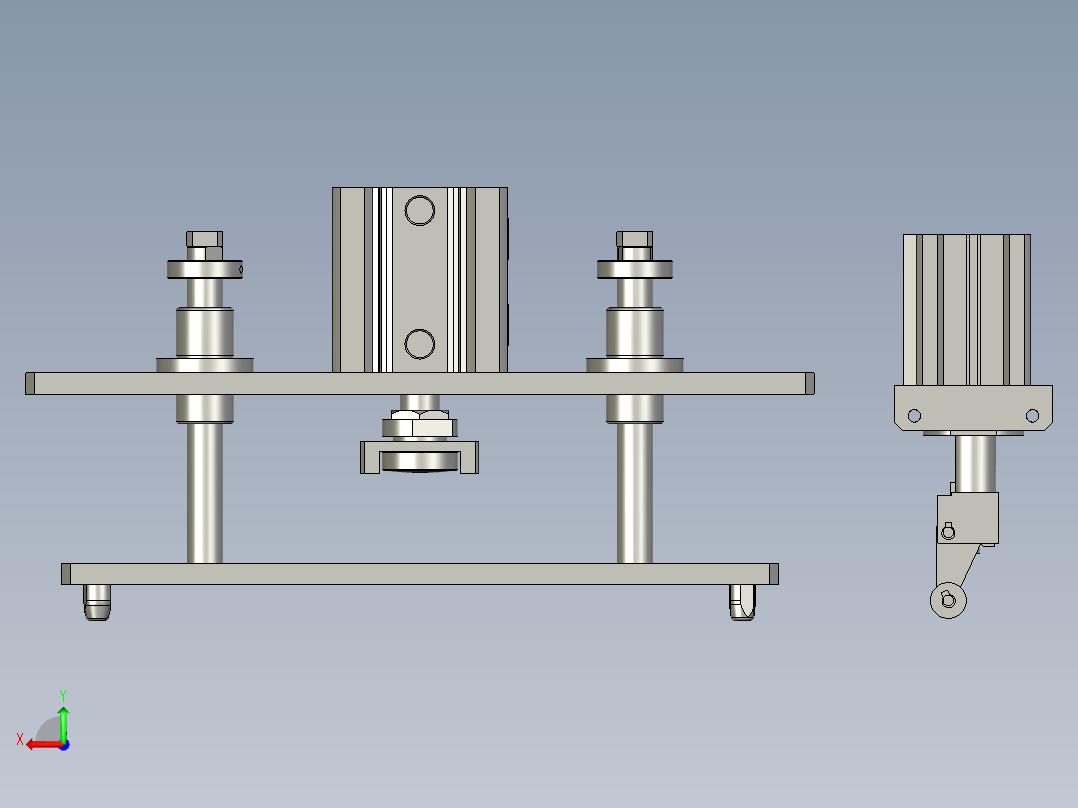流水线阻挡顶升后视图