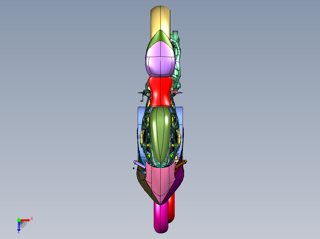 智慧型电动摩托车俯视图