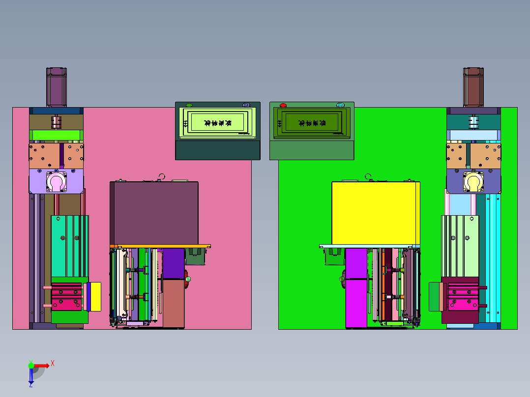 全自动高精度在线打印贴标机俯视图
