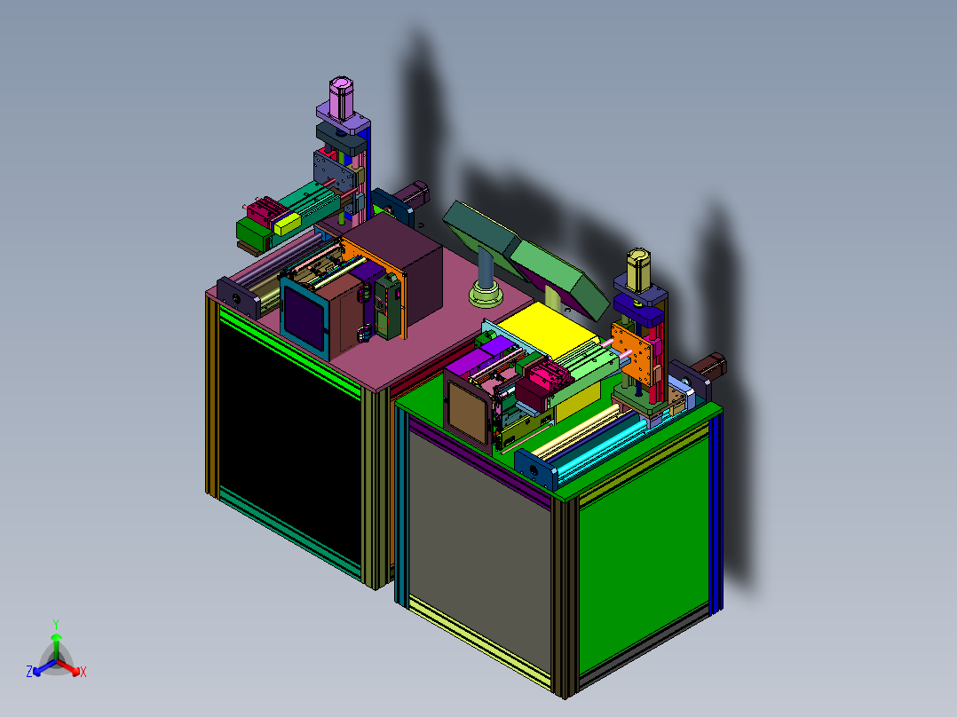 全自动高精度在线打印贴标机正等轴测图