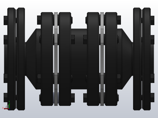 DJM-Y-P型锁紧盘式单型弹性膜片联轴器／SJM-Y-P型锁紧盘式双型弹性膜片联轴器_SJM-19-Y-P-170／Y-P-170-287左视缩略图