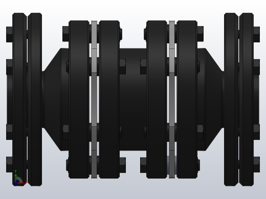 DJM-Y-P型锁紧盘式单型弹性膜片联轴器／SJM-Y-P型锁紧盘式双型弹性膜片联轴器_SJM-19-Y-P-170／Y-P-170-287右视缩略图