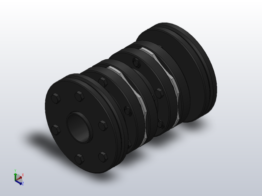 DJM-Y-P型锁紧盘式单型弹性膜片联轴器／SJM-Y-P型锁紧盘式双型弹性膜片联轴器_SJM-19-Y-P-170／Y-P-170-287正等轴测缩略图