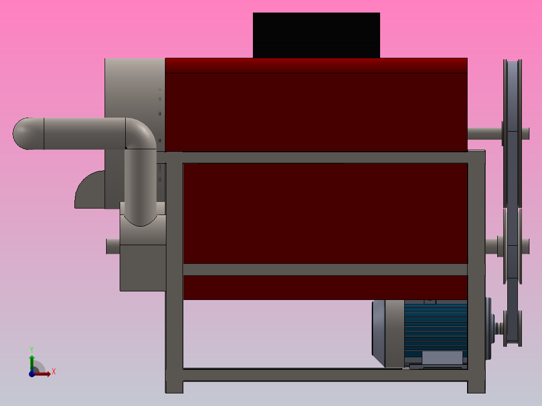 豌豆削皮机后视图