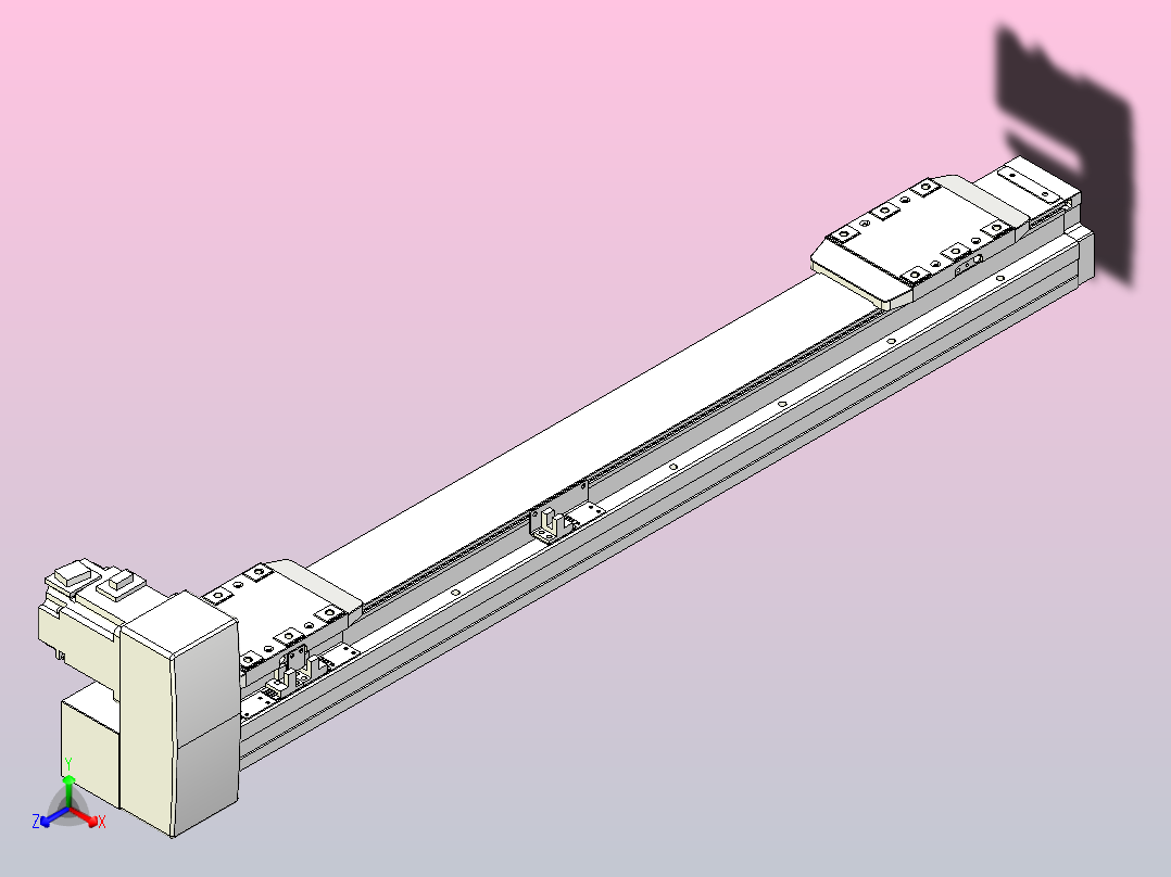皮带直线轴双滑块型TPA-GCBS-80-P60-L225-RU-M20-N3主视图