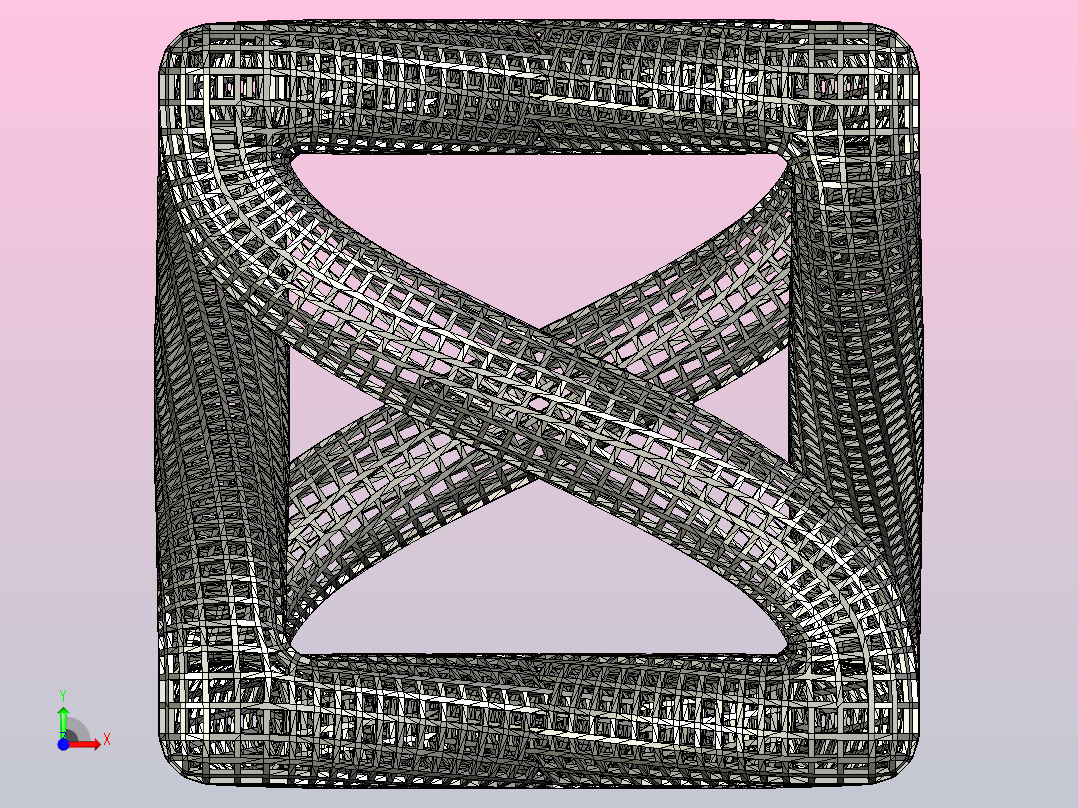 曲折立方前视图