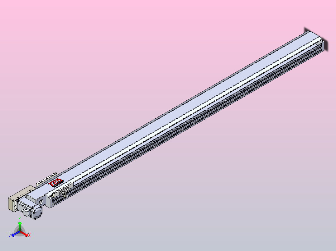 皮带直线轴半封闭可选导轨TPA-HNB-120D-110-L1600-ML-Y-P40-N3主视图