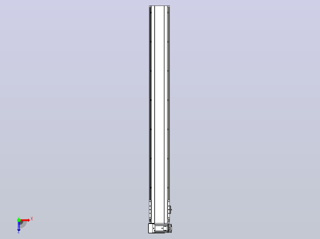 皮带直线轴半封闭可选导轨TPA-HNB-140D-120-L1250-LU-C-P40-N3俯视图
